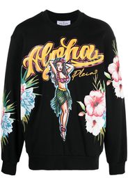 Philipp Plein Felpa con stampa Hawaii - Nero