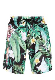 Philipp Plein Costume da bagno a fiori - Verde