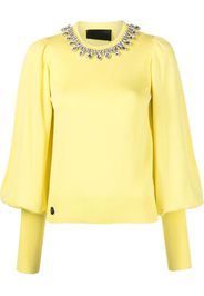 Philipp Plein Maglione con decorazione di strass - Giallo