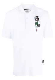 Philipp Plein Polo Hawaii con ricamo - Bianco