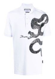 Philipp Plein Polo con stampa serpente - Bianco