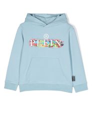 Philipp Plein Junior Felpa con stampa - Blu