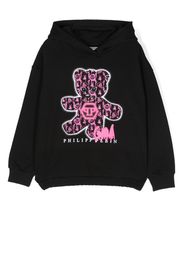 Philipp Plein Junior Teddy Bear logo-print hoodie - Nero