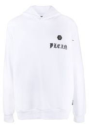 Philipp Plein logo-print cotton hoodie - Bianco