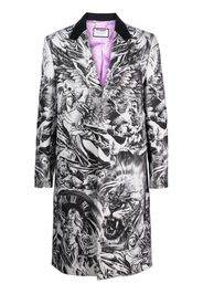 Philipp Plein Cappotto con stampa tattoo - Grigio