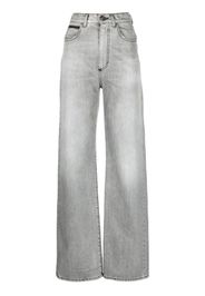 Philipp Plein Pantaloni denim a vita alta Palace - Grigio