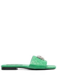 Philipp Plein Sandali slides Crystal Skull matelassé - Verde