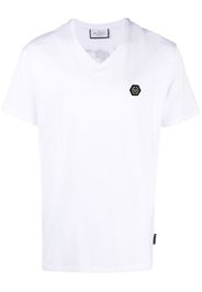 Philipp Plein T-shirt con scollo a V Gothic Plein - Bianco