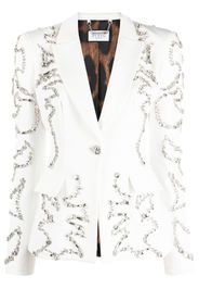 Philipp Plein Blazer monopetto con decorazione di cristalli - Bianco