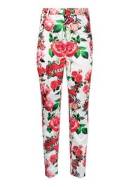 Philipp Plein Pantaloni a fiori - Bianco