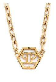 Philipp Plein Hexagon logo-plaque necklace - Oro