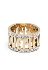 Philipp Plein logo-lettering ring - Oro