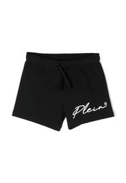 Philipp Plein Junior logo-detail cotton shorts - Nero