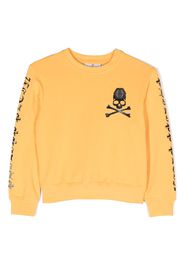 Philipp Plein Junior logo-print long-sleeve cotton sweatshirt - Giallo