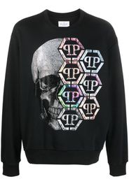 Philipp Plein Felpa Skull and Plein a maniche lunghe - Nero