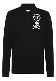 Philipp Plein skull-print cotton polo shirt - Nero