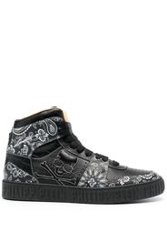 Philipp Plein Sneakers alte con stampa paisley - Nero