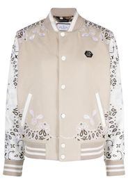 Philipp Plein Bomber con ricamo paisley - Toni neutri