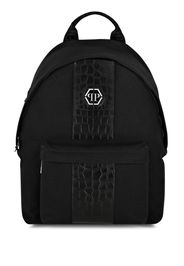 Philipp Plein logo-plaque zip-up backpack - Nero