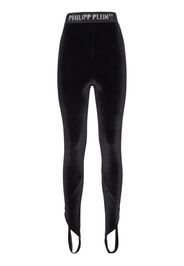 Philipp Plein Leggings con banda logo - Nero