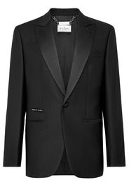 Philipp Plein logo-plaque single-breasted blazer - Nero