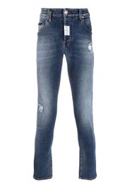 Philipp Plein ripped-detail skinny jeans - Blu