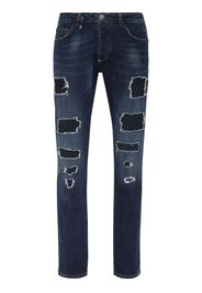 Philipp Plein distressed low-rise skinny jeans - Blu