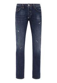 Philipp Plein distressed low-rise skinny jeans - Blu