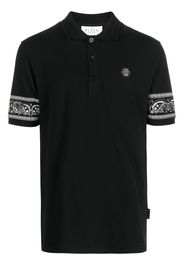 Philipp Plein bandana-print short-sleeved polo shirt - Nero