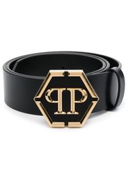 Philipp Plein Hexagon leather belt - Nero