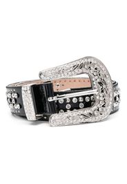 Philipp Plein crystal-embellished leather belt - Nero