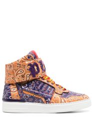 Philipp Plein paisley-print hi-top sneakers - Arancione