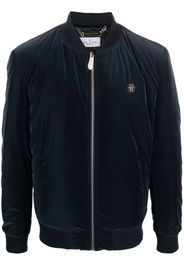 Philipp Plein logo-patch zip-up bomber jacket - Blu