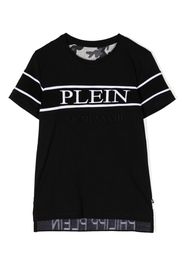 Philipp Plein Junior logo-embroidered cotton T-shirt - Nero