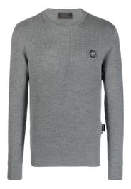 Philipp Plein Maglione con placca logo - Grigio