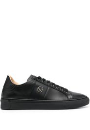 Philipp Plein logo-plaque leather sneakers - Nero