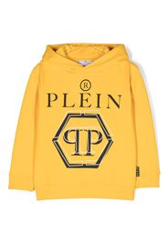 Philipp Plein Junior logo-print cotton hoodie - Giallo