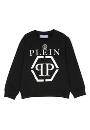 Philipp Plein Junior logo-print long-sleeve sweatshirt - Nero