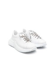 Philipp Plein Junior branded heel-counter low-top sneakers - Bianco