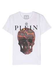 Philipp Plein Junior skull-print cotton T-shirt - Bianco