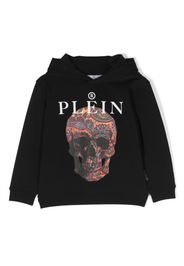 Philipp Plein Junior paisley skull-print cotton hoodie - Nero