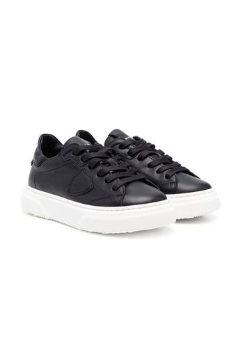 PHILIPPE MODEL KIDS TEEN logo-patch leather sneakers - Nero