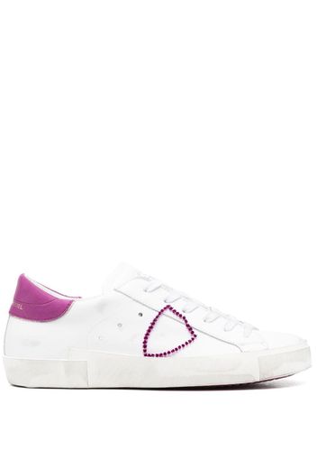 Philippe Model Paris distressed lace-up trainers - Bianco