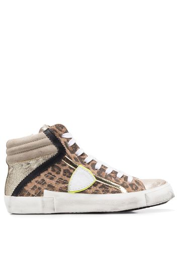 Philippe Model Paris leopard-print hi-top sneakers - Toni neutri