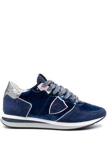 Philippe Model Paris suede-panelled low top sneakers - Blu