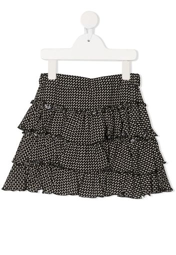 polka dot ruffled skirt