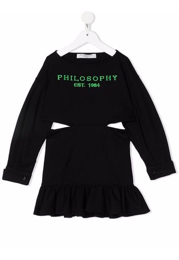 Philosophy Di Lorenzo Serafini Kids embroidered logo sweater dress - Nero