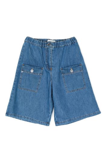 Philosophy Di Lorenzo Serafini Kids Shorts denim con ricamo - Blu