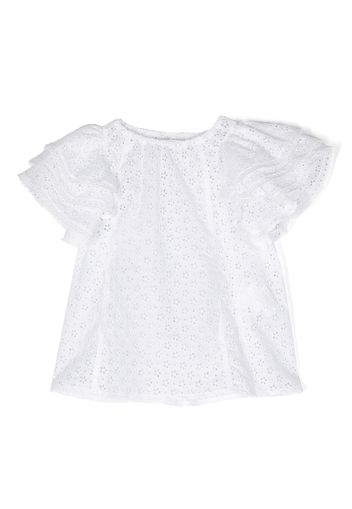 Philosophy Di Lorenzo Serafini Kids short-sleeve ruffled blouse - Bianco