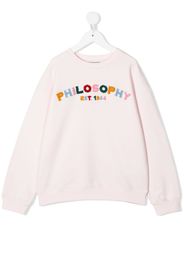 Philosophy Di Lorenzo Serafini Kids textured-logo sweatshirt - Rosa